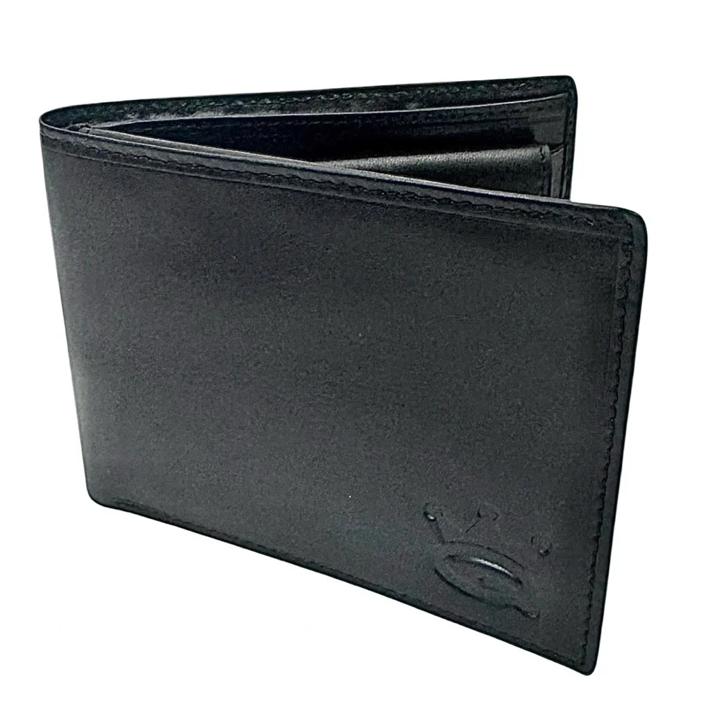 Save The Queen Men’s Black Leather Bifold Wallet Coin Holder Cash Credit Card